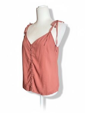 Abercrombie & Fitch Dusty Rose Tie-Shoulder Button Cami